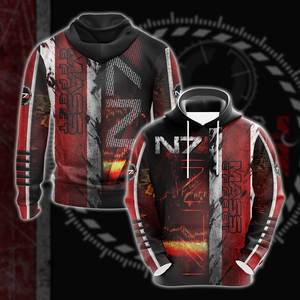 Mass Effect All Over Print T-shirt Tank Top Zip Hoodie Pullover Hoodie Hawaiian Shirt Hoodie S 