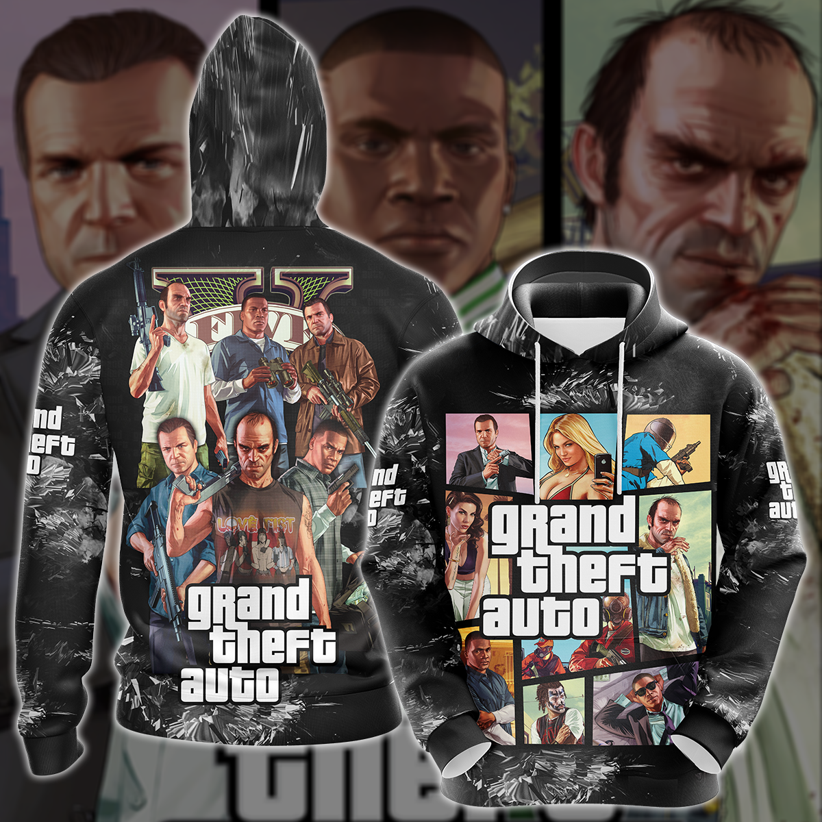 Grand Theft Auto 5 Video Game 3D All Over Printed T-shirt Tank Top Zip Hoodie Pullover Hoodie Hawaiian Shirt Beach Shorts Joggers Hoodie