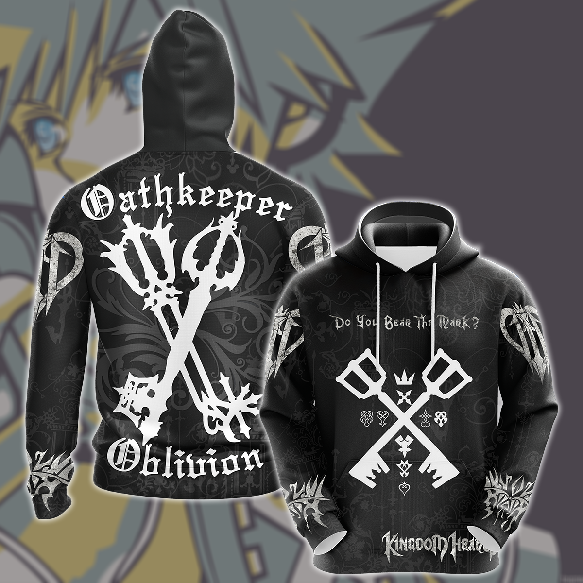 Kingdom Hearts Oathkeeper and Oblivion Video Game Unisex 3D T-shirt Hoodie