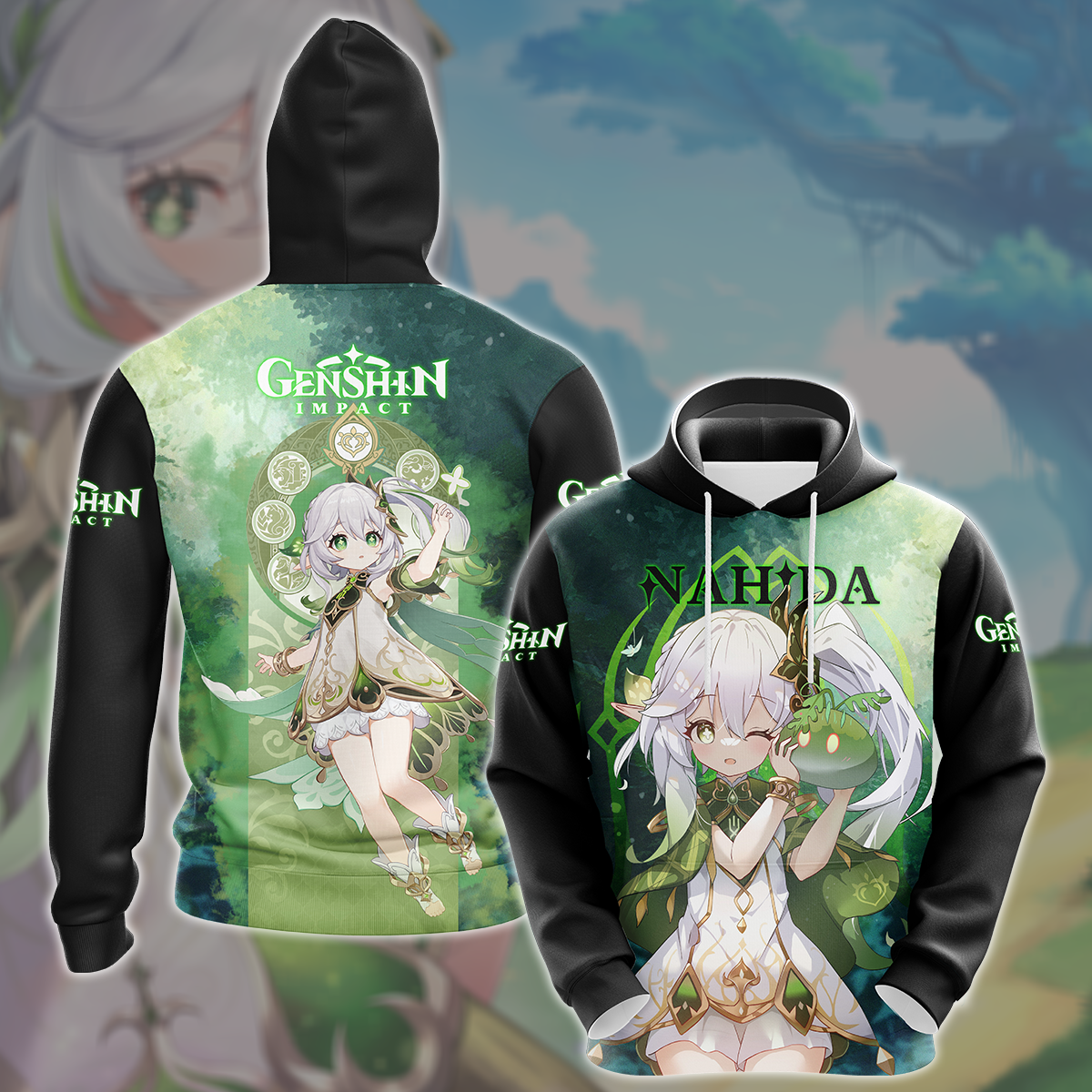 Genshin Impact Nahida Video Game All Over Printed T-shirt Tank Top Zip Hoodie Pullover Hoodie Hawaiian Shirt Beach Shorts Joggers Hoodie