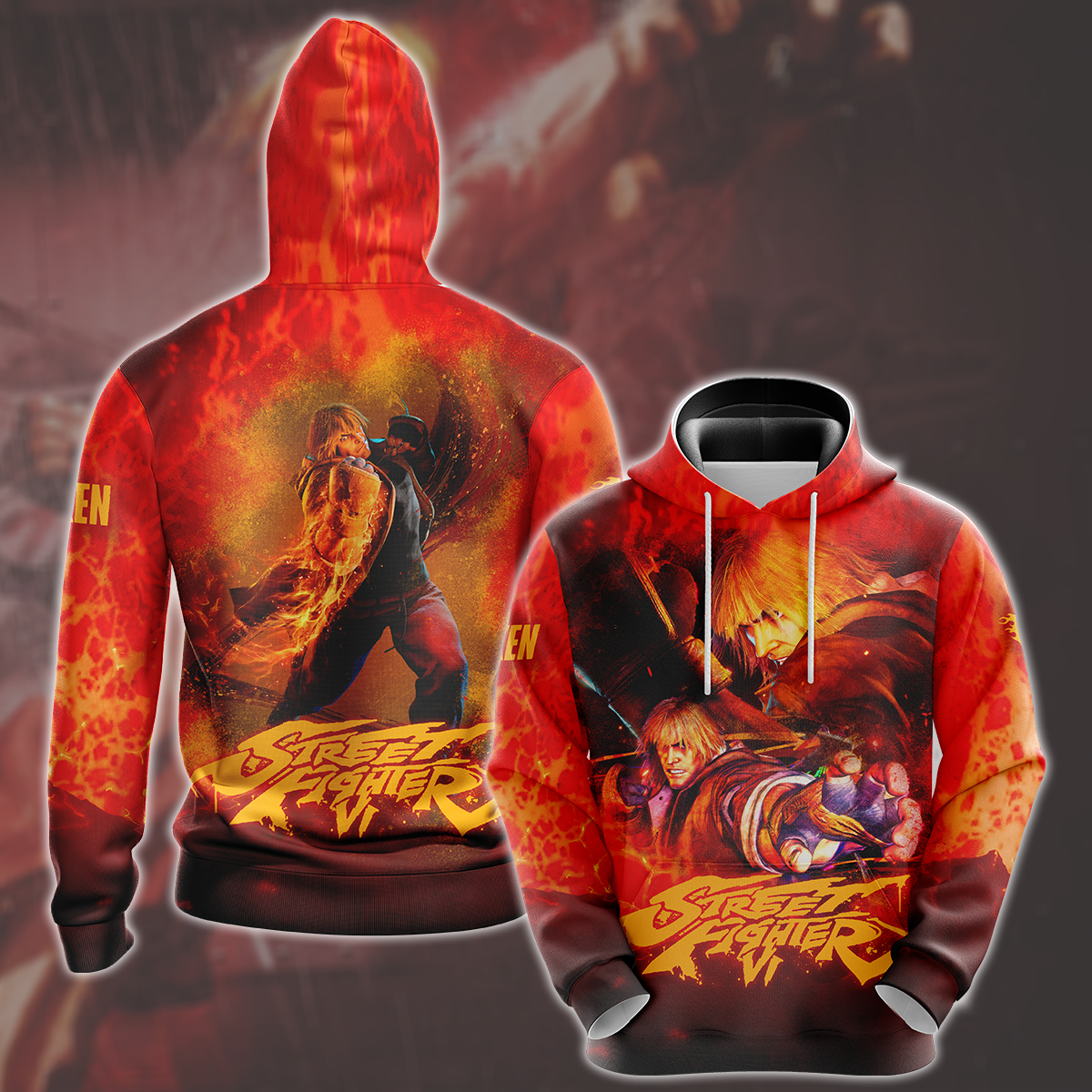Street Fighter 6 Ken Video Game All Over Printed T-shirt Tank Top Zip Hoodie Pullover Hoodie Hawaiian Shirt Beach Shorts Joggers Hoodie