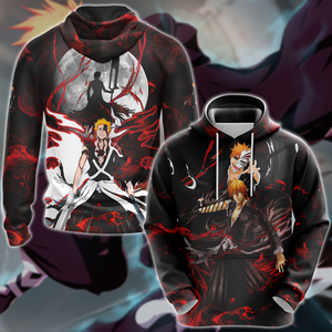 Bleach Ichigo Kurasaki Anime Manga 3D All Over Print T-shirt Tank Top Zip Hoodie Pullover Hoodie Hawaiian Shirt Beach Shorts Jogger Hoodie S 