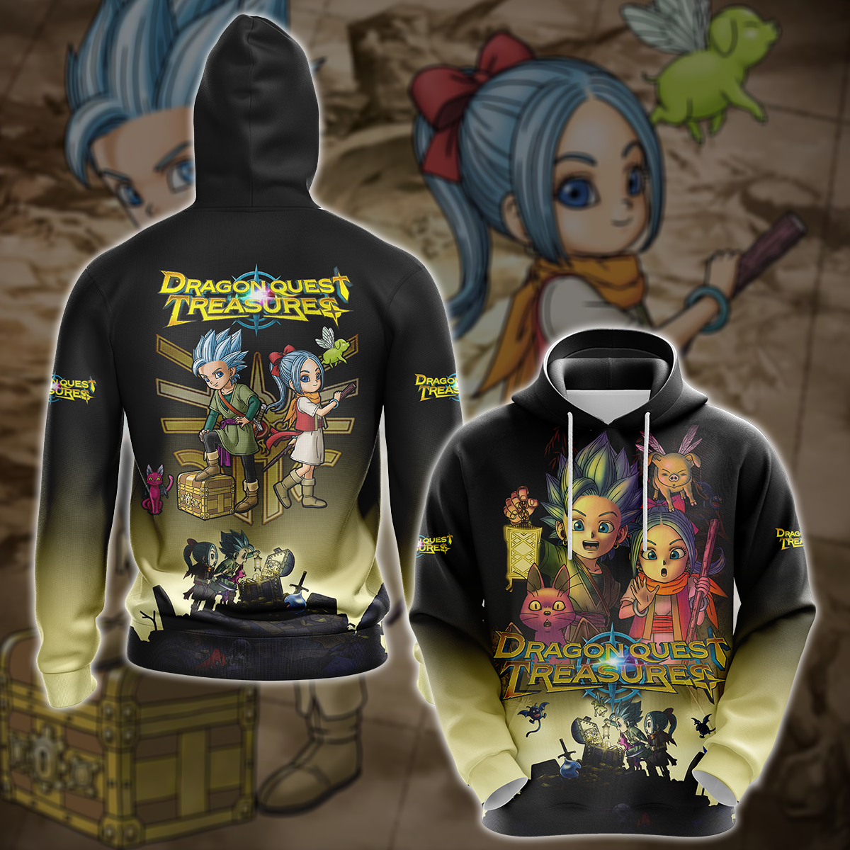 Dragon Quest Treasures Video Game 3D All Over Printed T-shirt Tank Top Zip Hoodie Pullover Hoodie Hawaiian Shirt Beach Shorts Jogger Hoodie