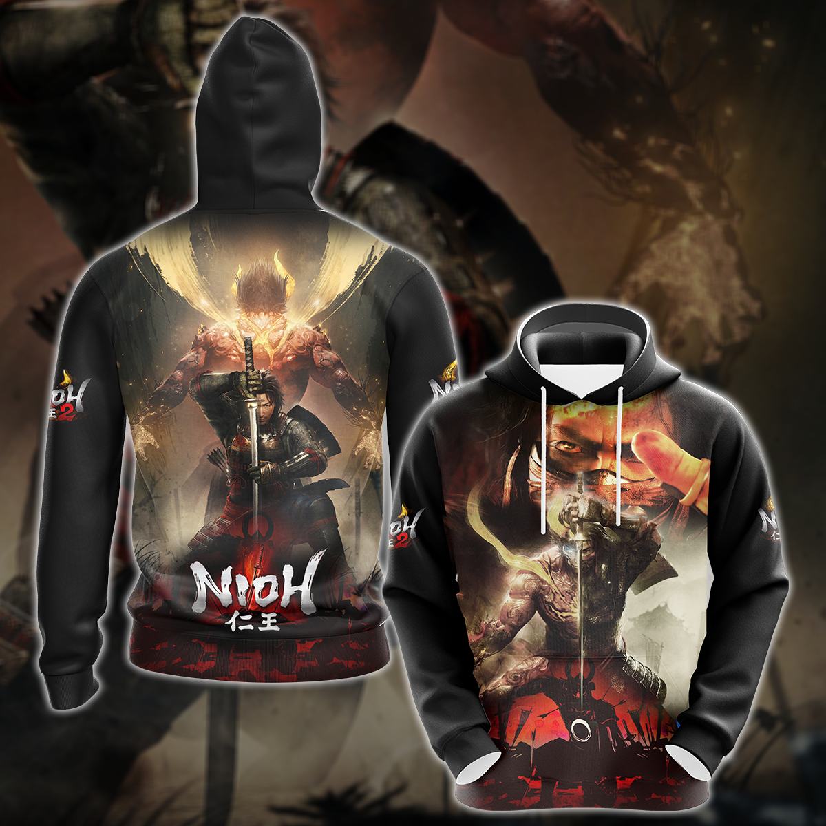 Nioh 2 Video Game 3D All Over Printed T-shirt Tank Top Zip Hoodie Pullover Hoodie Hawaiian Shirt Beach Shorts Jogger Hoodie