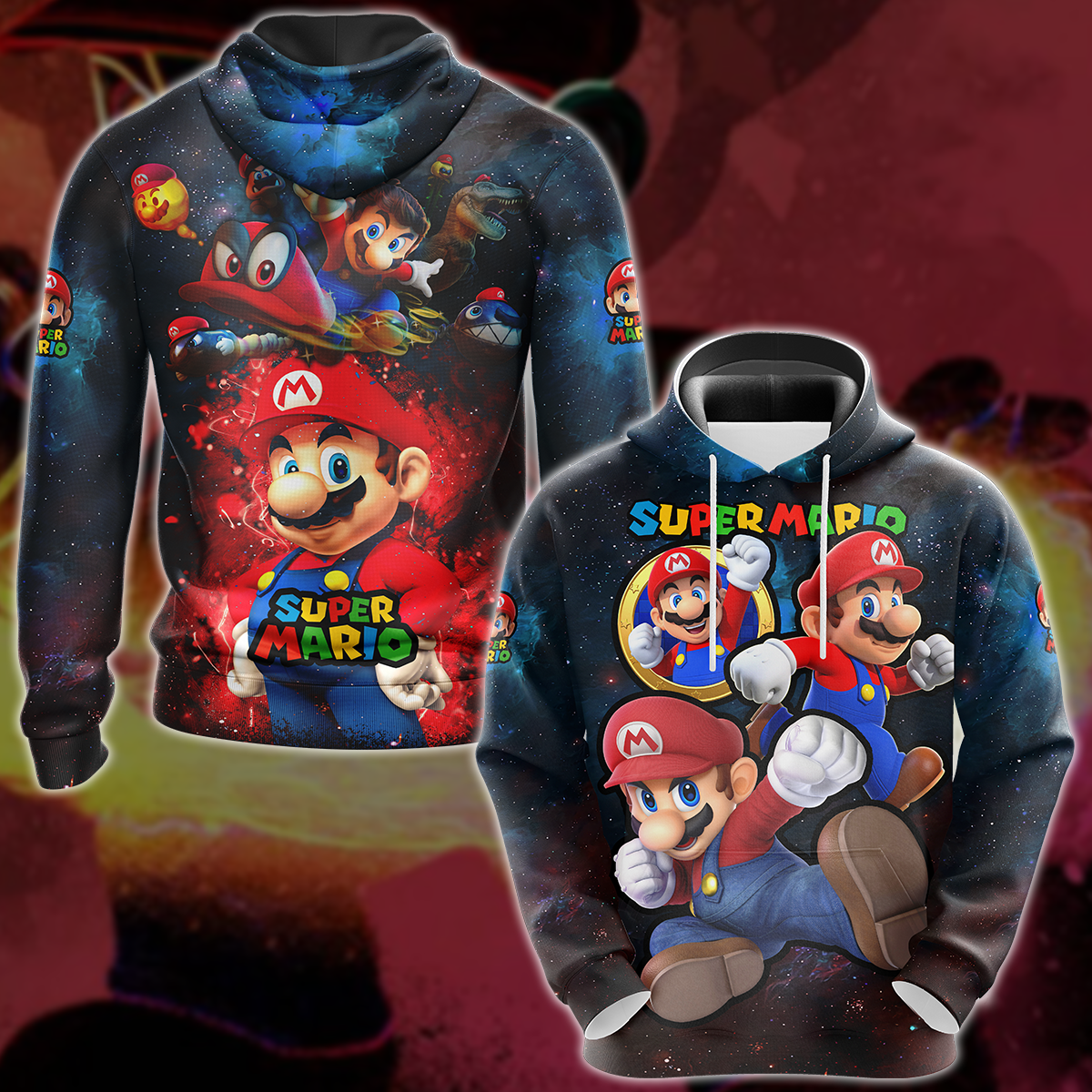 Super Mario Video Game 3D All Over Print T-shirt Tank Top Zip Hoodie Pullover Hoodie Hawaiian Shirt Beach Shorts Jogger Hoodie