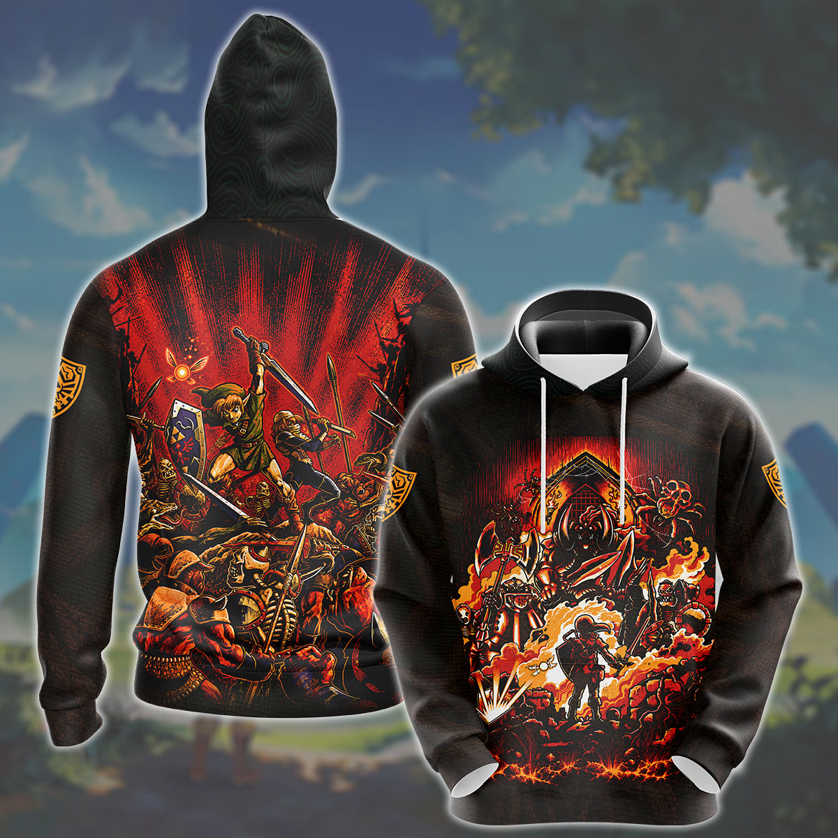 The Legend of Zelda Ocarina of Time Video Game All Over Printed T-shirt Tank Top Zip Hoodie Pullover Hoodie Hawaiian Shirt Beach Shorts Joggers