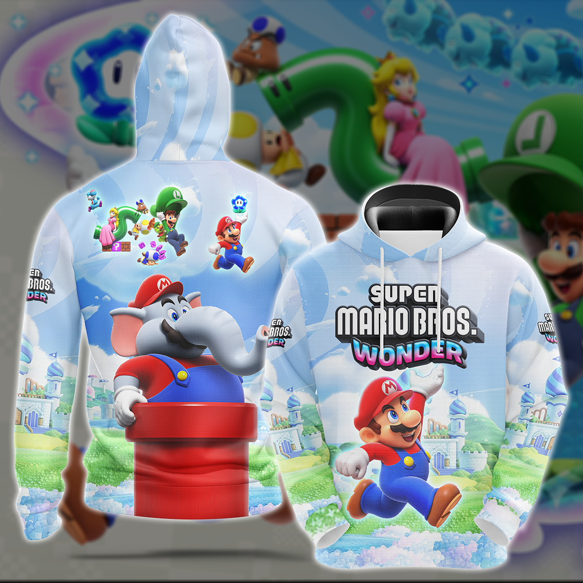 Super Mario Bros. Wonder Video Game All Over Printed T-shirt Tank Top Zip Hoodie Pullover Hoodie Hawaiian Shirt Beach Shorts Joggers Hoodie
