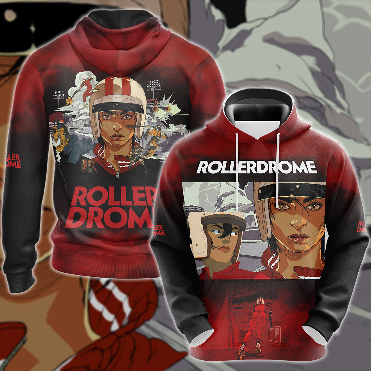 Rollerdrome Video Game 3D All Over Print T-shirt Tank Top Zip Hoodie Pullover Hoodie Hawaiian Shirt Beach Shorts Jogger Hoodie
