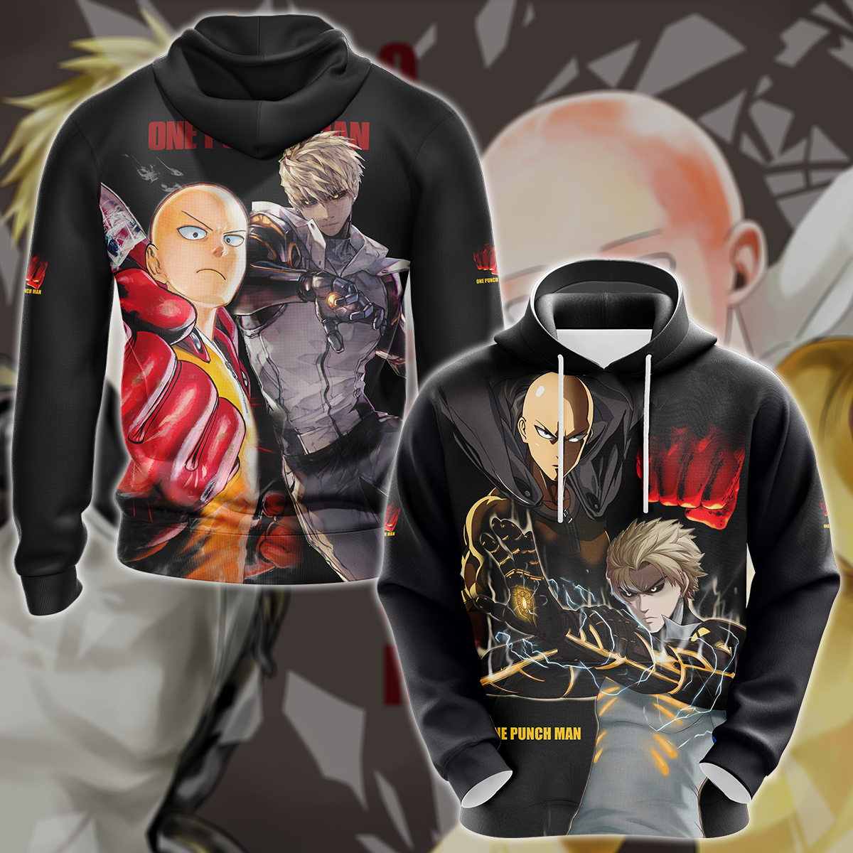 One Punch Man Saitama x Genos Anime Manga 3D All Over Print T-shirt Tank Top Zip Hoodie Pullover Hoodie Hawaiian Shirt Beach Shorts Jogger Hoodie