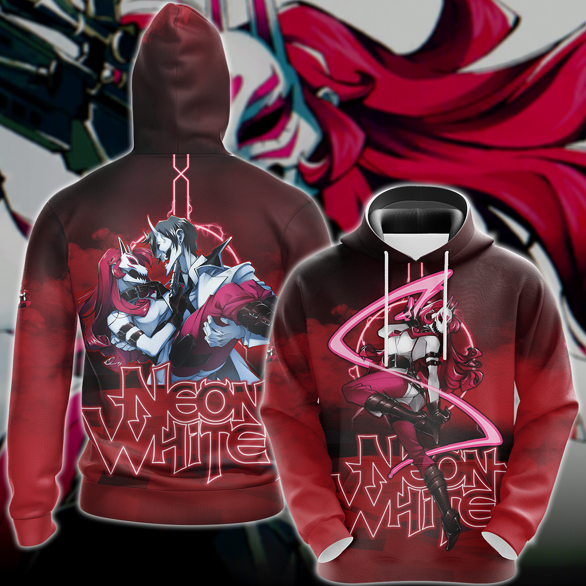Neon White Video Game 3D All Over Print T-shirt Tank Top Zip Hoodie Pullover Hoodie Hawaiian Shirt Beach Shorts Jogger Hoodie