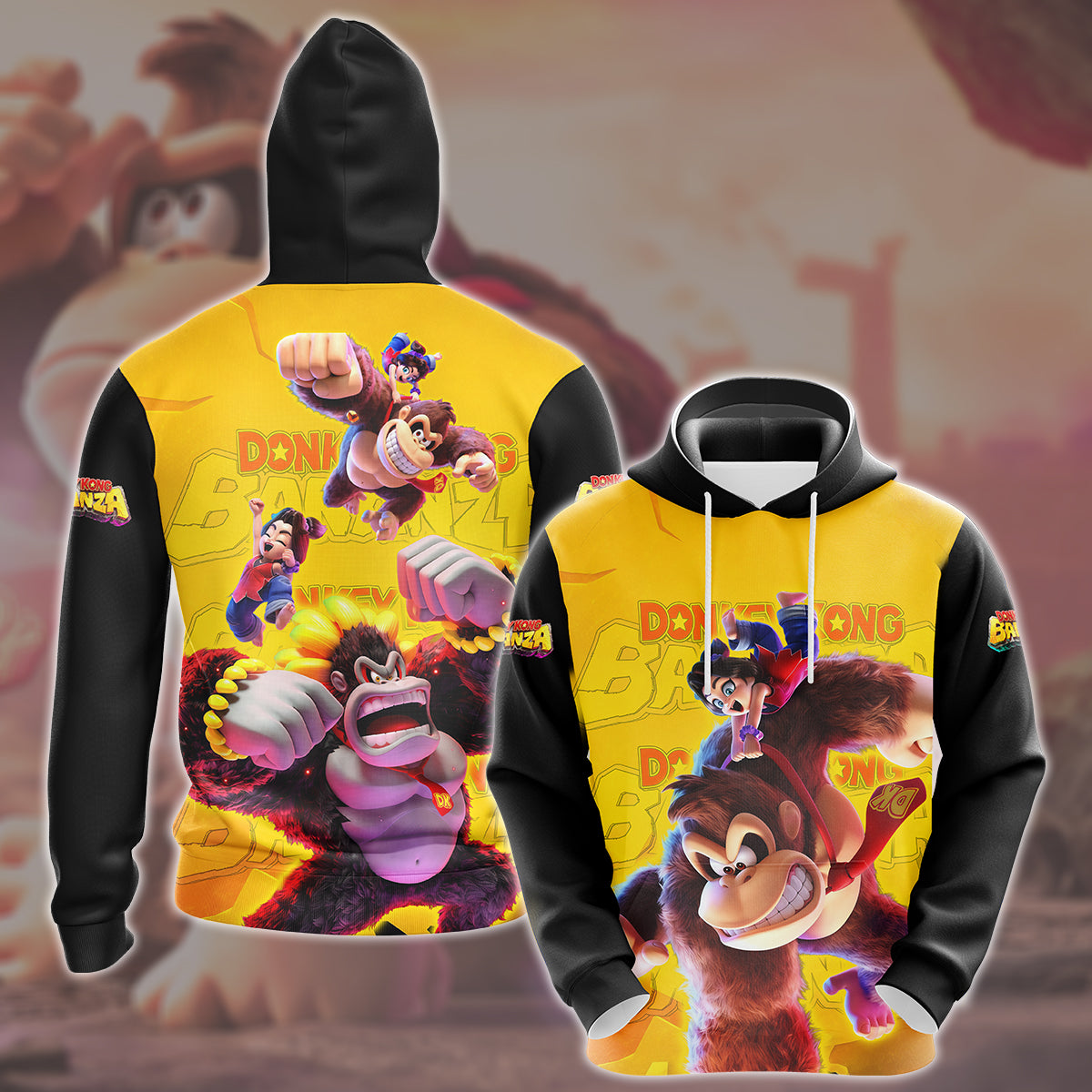 Donkey Kong Bananza Video Game All Over Printed T-shirt Tank Top Zip Hoodie Pullover Hoodie Hawaiian Shirt Beach Shorts Joggers Hoodie