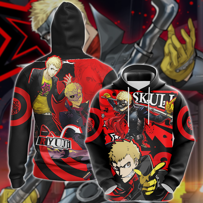 Persona 5 Strikers Ryuji Sakamoto Video Game 3D All Over Print T-shirt Tank Top Zip Hoodie Pullover Hoodie Hawaiian Shirt Beach Shorts Jogger Hoodie