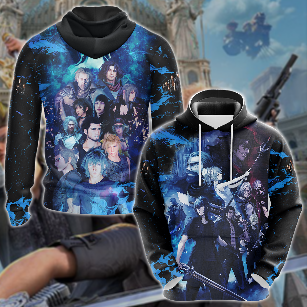 Final Fantasy XV Video Game 3D All Over Print T-shirt Tank Top Zip Hoodie Pullover Hoodie Hawaiian Shirt Beach Shorts Jogger Hoodie