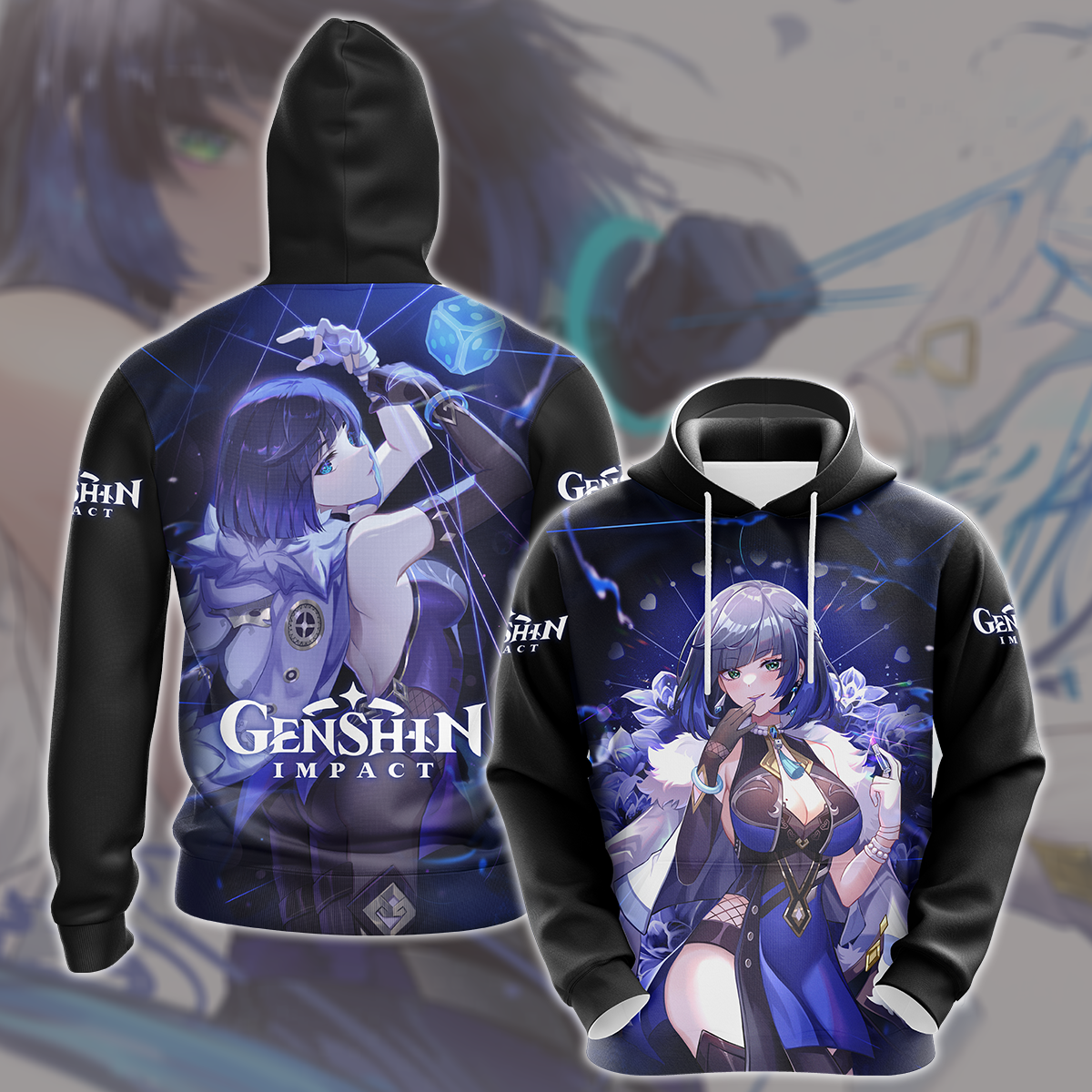 Genshin Impact Yelan Video Game All Over Printed T-shirt Tank Top Zip Hoodie Pullover Hoodie Hawaiian Shirt Beach Shorts Joggers Hoodie