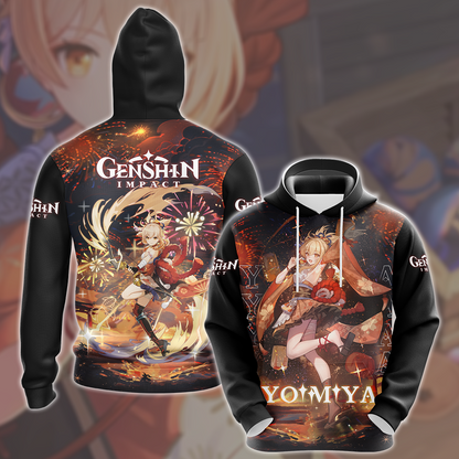 Genshin Impact Yoimiya Video Game All Over Printed T-shirt Tank Top Zip Hoodie Pullover Hoodie Hawaiian Shirt Beach Shorts Joggers Hoodie