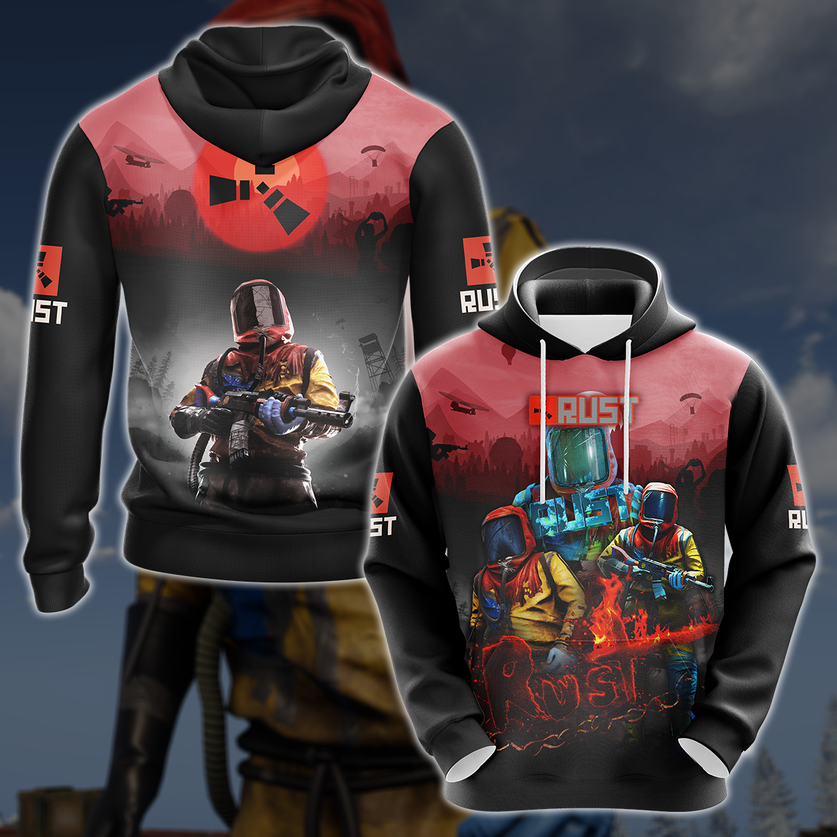 Rust Video Game 3D All Over Printed T-shirt Tank Top Zip Hoodie Pullover Hoodie Hawaiian Shirt Beach Shorts Jogger Hoodie