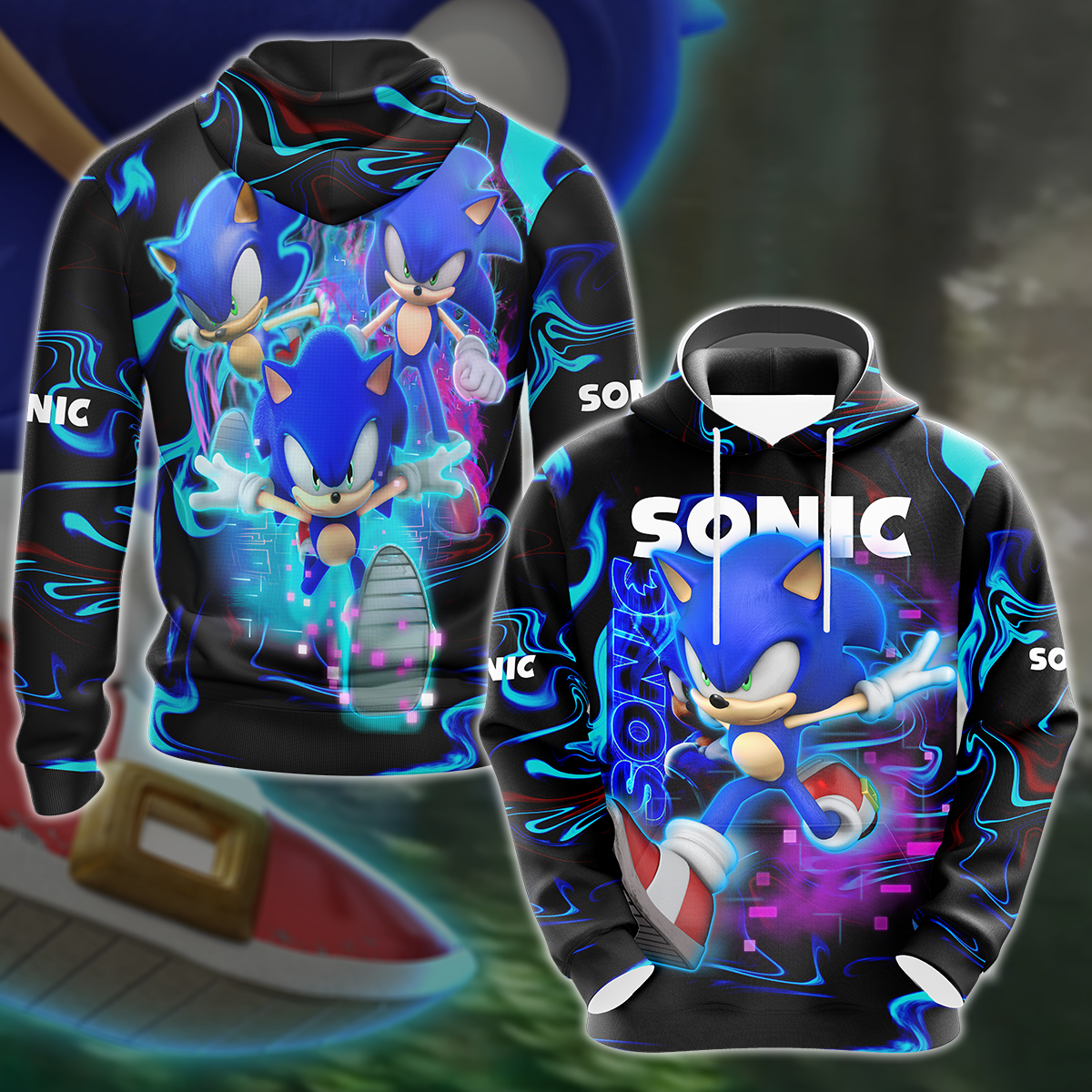 Sonic Video Game 3D All Over Print T-shirt Tank Top Zip Hoodie Pullover Hoodie Hawaiian Shirt Beach Shorts Jogger Hoodie