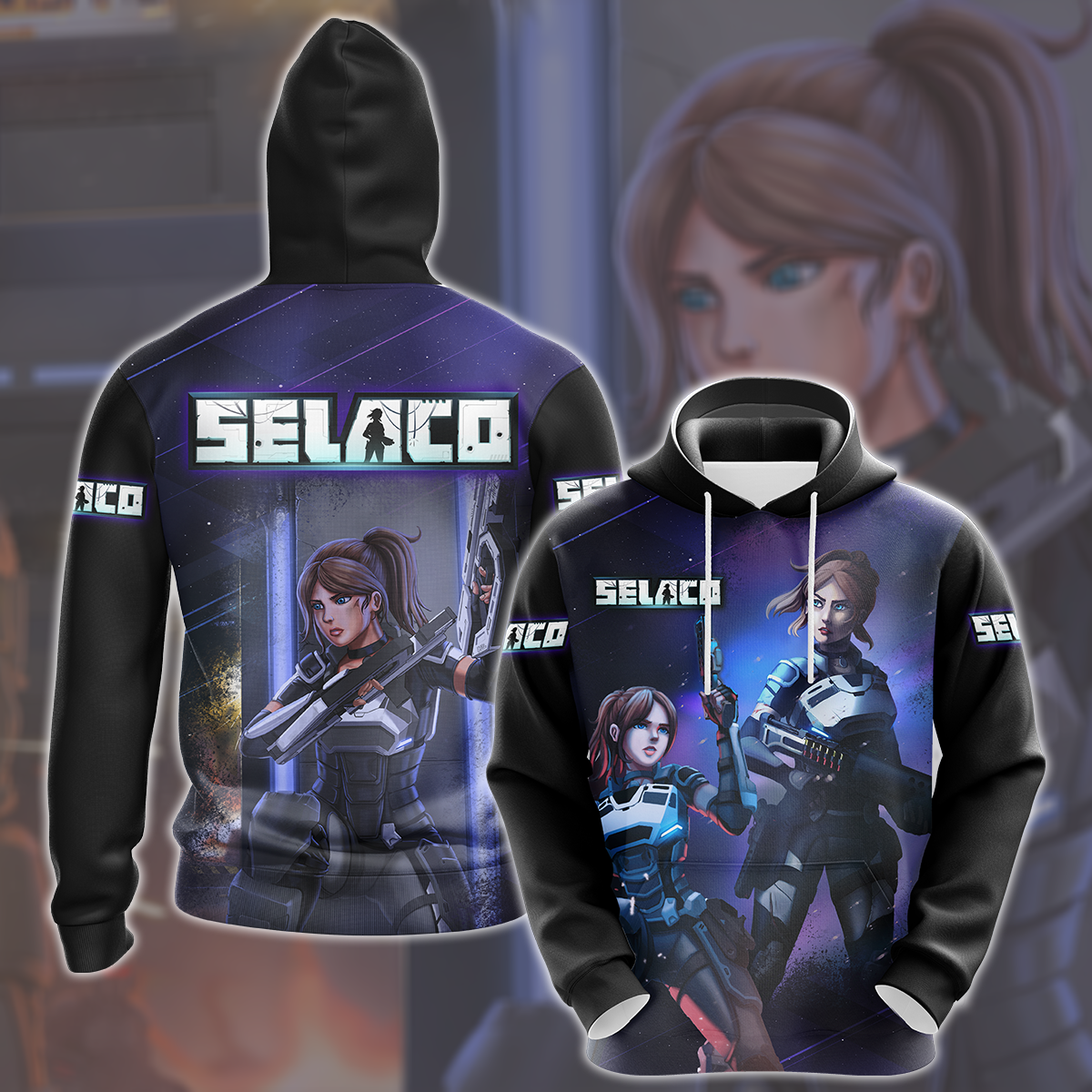 Selaco Video Game All Over Printed T-shirt Tank Top Zip Hoodie Pullover Hoodie Hawaiian Shirt Beach Shorts Joggers Hoodie