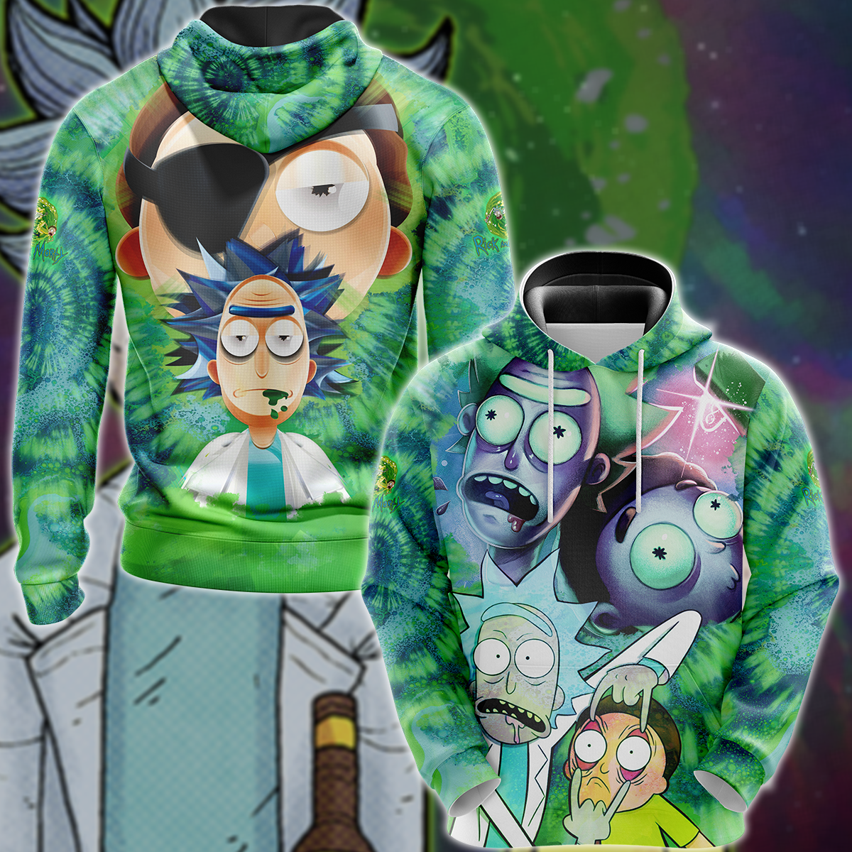 Rick and Morty 3D All Over Print T-shirt Tank Top Zip Hoodie Pullover Hoodie Hawaiian Shirt Beach Shorts Jogger Hoodie