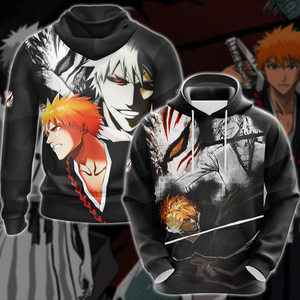 Bleach Kurosaki x Shirosaki Anime 3D All Over Print T-shirt Tank Top Zip Hoodie Pullover Hoodie Hawaiian Shirt Beach Shorts Jogger Hoodie S 