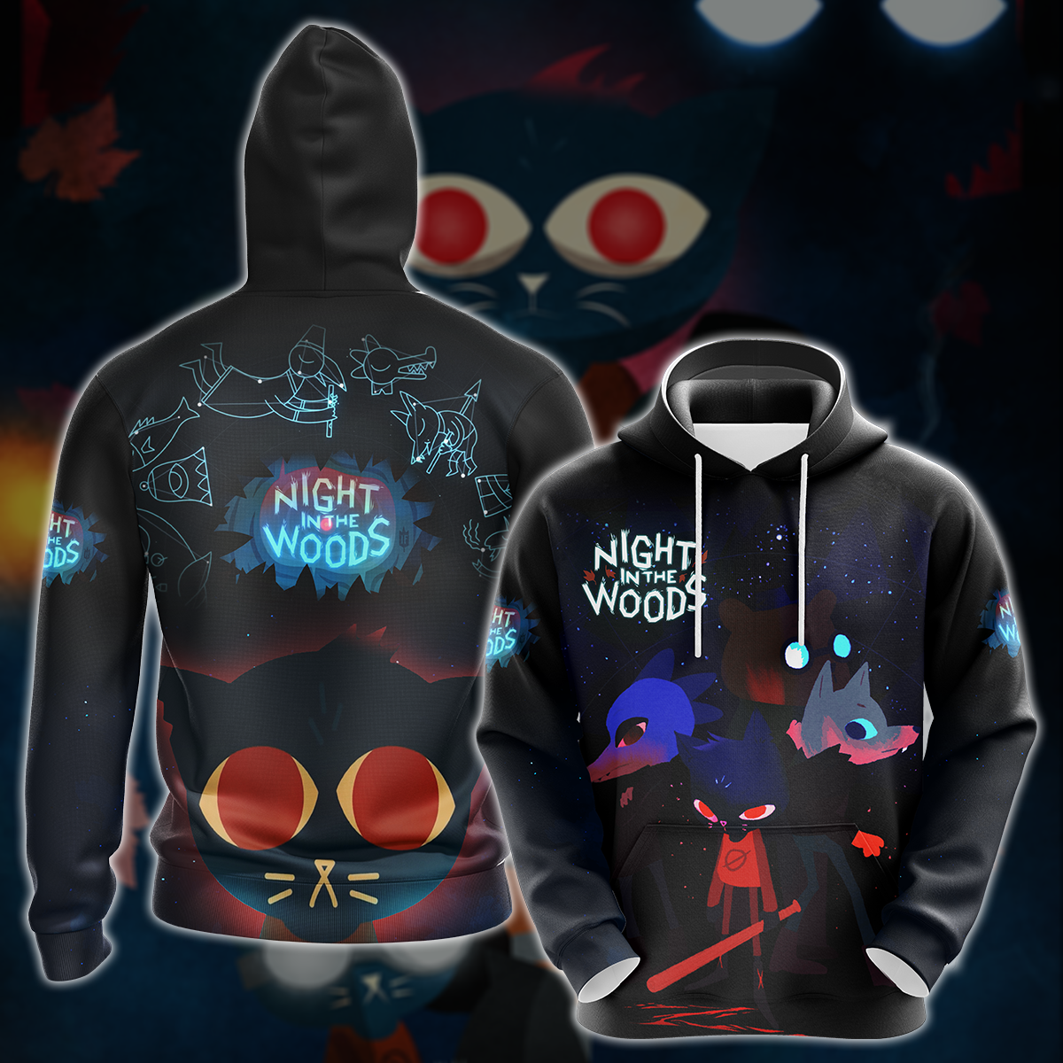 Night in the Woods Video Game All-Over T-shirt Hoodie Tank Top Hawaiian Shirt Beach Shorts Joggers Hoodie