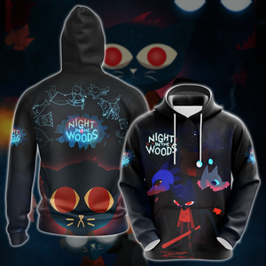 Night in the Woods Video Game All-Over T-shirt Hoodie Tank Top Hawaiian Shirt Beach Shorts Joggers Hoodie S 