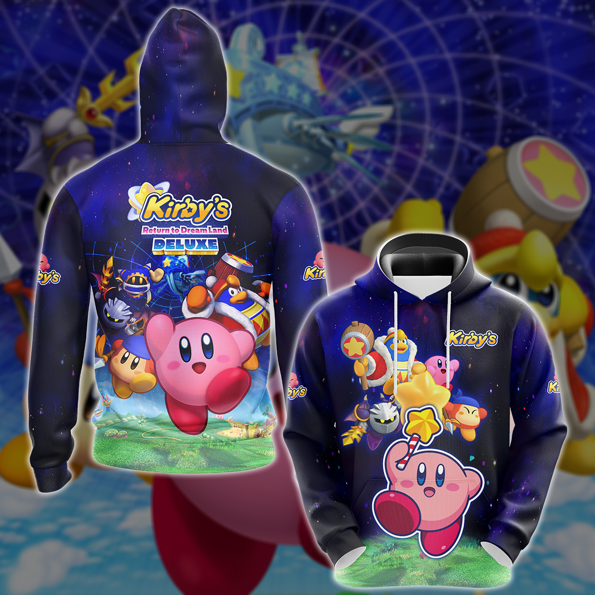 Kirby's Return to Dream Land Deluxe Video Game 3D All Over Printed T-shirt Tank Top Zip Hoodie Pullover Hoodie Hawaiian Shirt Beach Shorts Jogger Hoodie