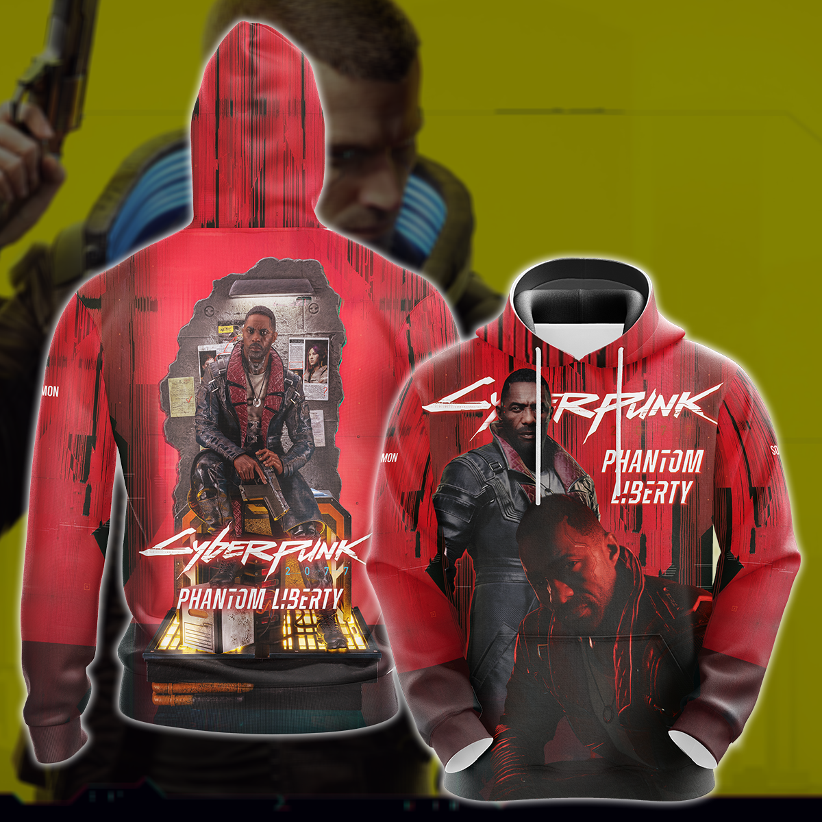 Cyberpunk 2077: Phantom Liberty Video Game All Over Printed T-shirt Tank Top Zip Hoodie Pullover Hoodie Hawaiian Shirt Beach Shorts Joggers Hoodie