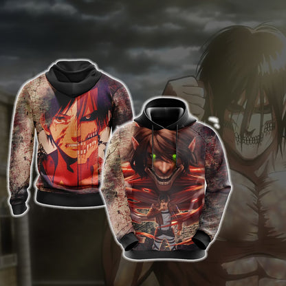 Attack on Titan - Eren Unisex 3D T-shirt Hoodie