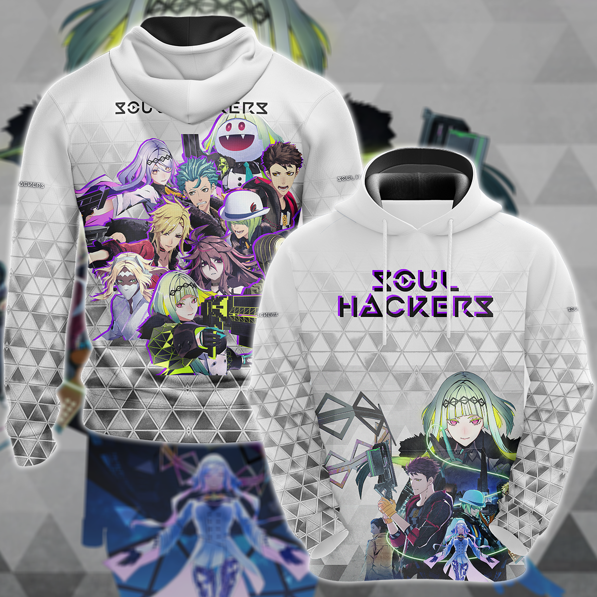 Soul Hackers 2 Video Game 3D All Over Print T-shirt Tank Top Zip Hoodie Pullover Hoodie Hawaiian Shirt Beach Shorts Jogger Hoodie