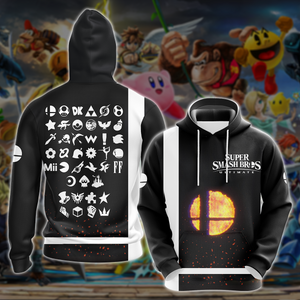 Super Smash Bros. Ultimate Video Game All Over Printed T-shirt Tank Top Zip Hoodie Pullover Hoodie Hawaiian Shirt Beach Shorts Joggers Hoodie S 