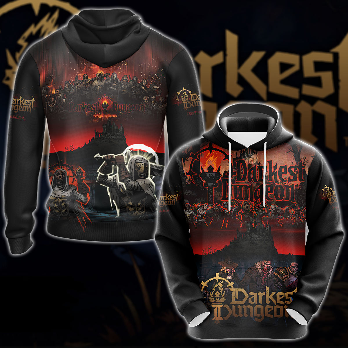 Darkest Dungeon Video Game 3D All Over Print T-shirt Tank Top Zip Hoodie Pullover Hoodie Hawaiian Shirt Beach Shorts Jogger Hoodie
