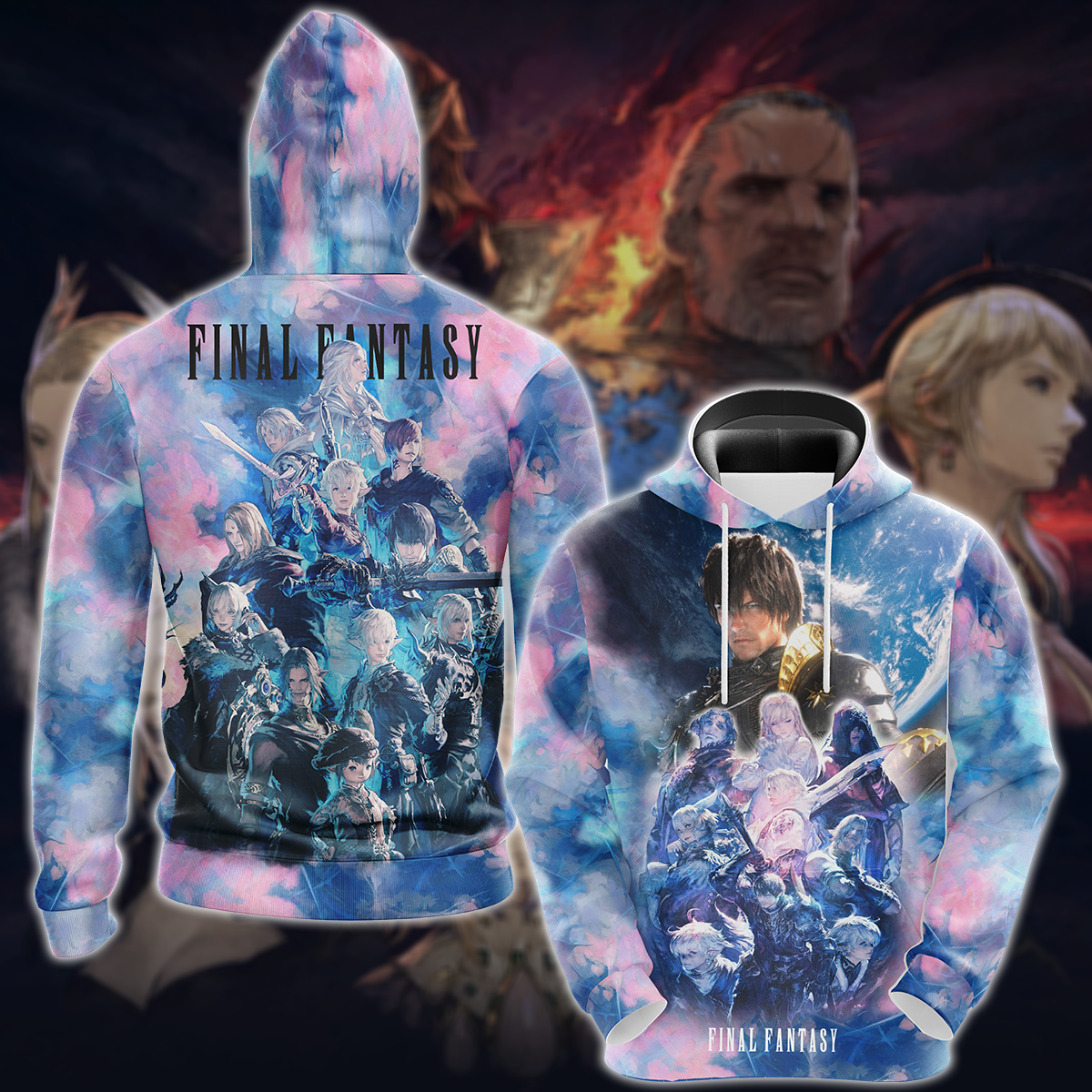Final Fantasy XIV Video Game 3D All Over Print T-shirt Tank Top Zip Hoodie Pullover Hoodie Hawaiian Shirt Beach Shorts Jogger Hoodie