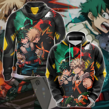 My Hero Academia: Deku x Bakugo 3D All Over Print T-shirt Tank Top Zip Hoodie Pullover Hoodie Hawaiian Shirt Beach Shorts Jogger Hoodie