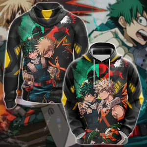 My Hero Academia: Deku x Bakugo 3D All Over Print T-shirt Tank Top Zip Hoodie Pullover Hoodie Hawaiian Shirt Beach Shorts Jogger Hoodie S 