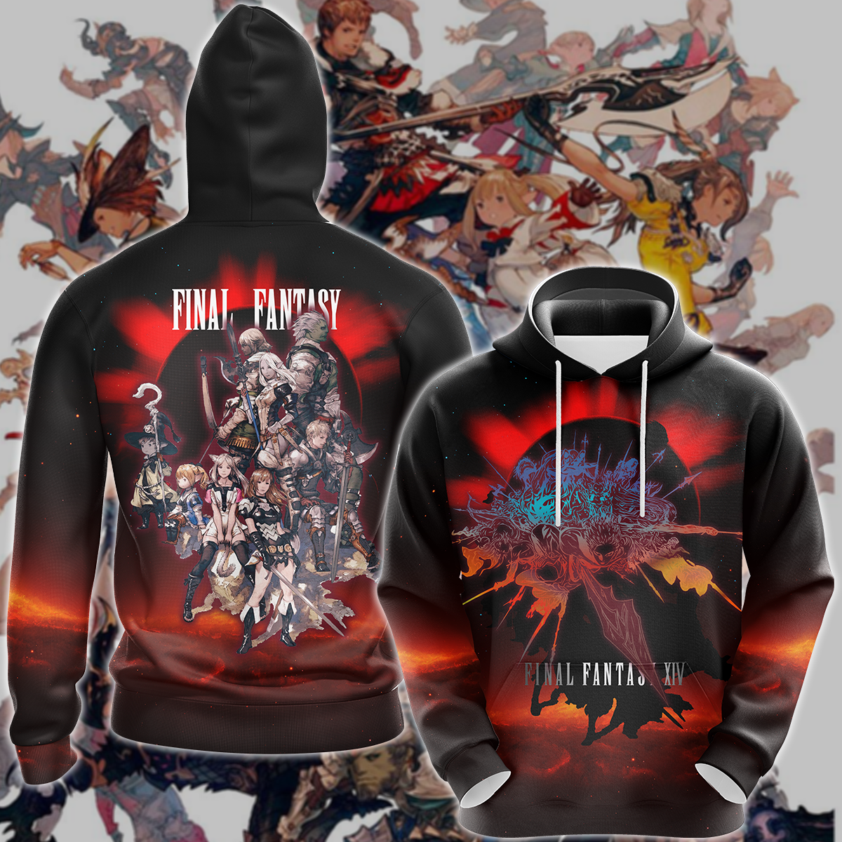 Final Fantasy XIV Video Game 3D All Over Print T-shirt Tank Top Zip Hoodie Pullover Hoodie Hawaiian Shirt Beach Shorts Jogger Hoodie