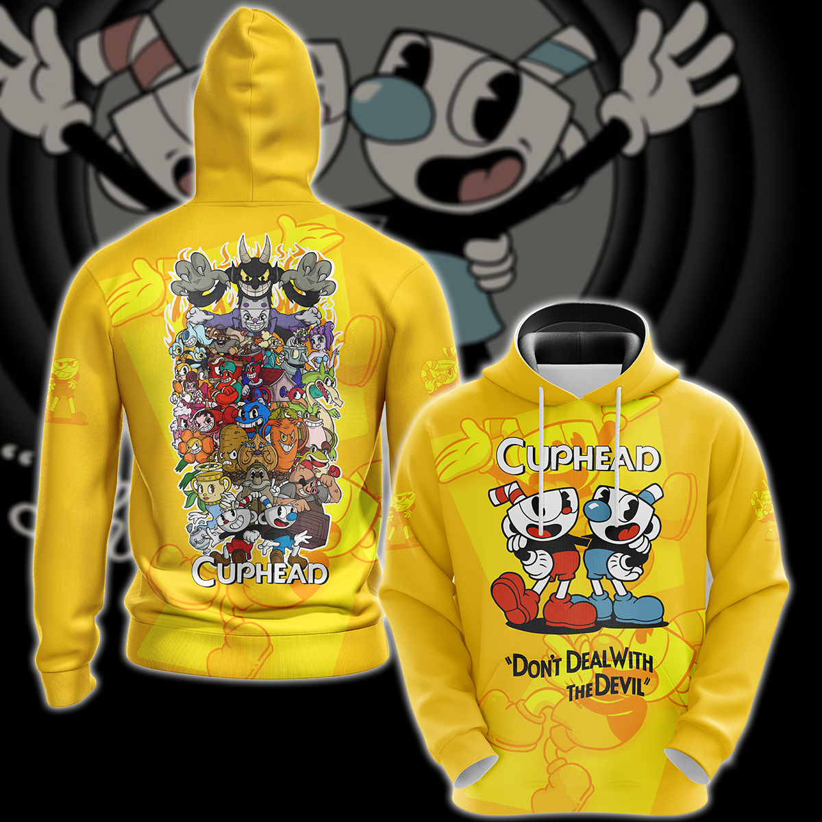 Cuphead Video Game 3D All Over Print T-shirt Tank Top Zip Hoodie Pullover Hoodie Hawaiian Shirt Beach Shorts Jogger Hoodie
