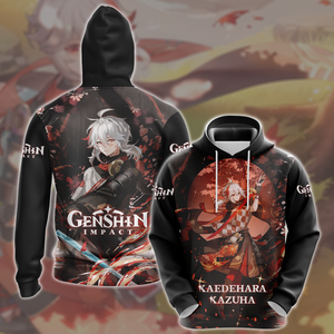 Genshin Impact Kaedehara Kazuha Video Game All Over Printed T-shirt Tank Top Zip Hoodie Pullover Hoodie Hawaiian Shirt Beach Shorts Joggers Hoodie S 