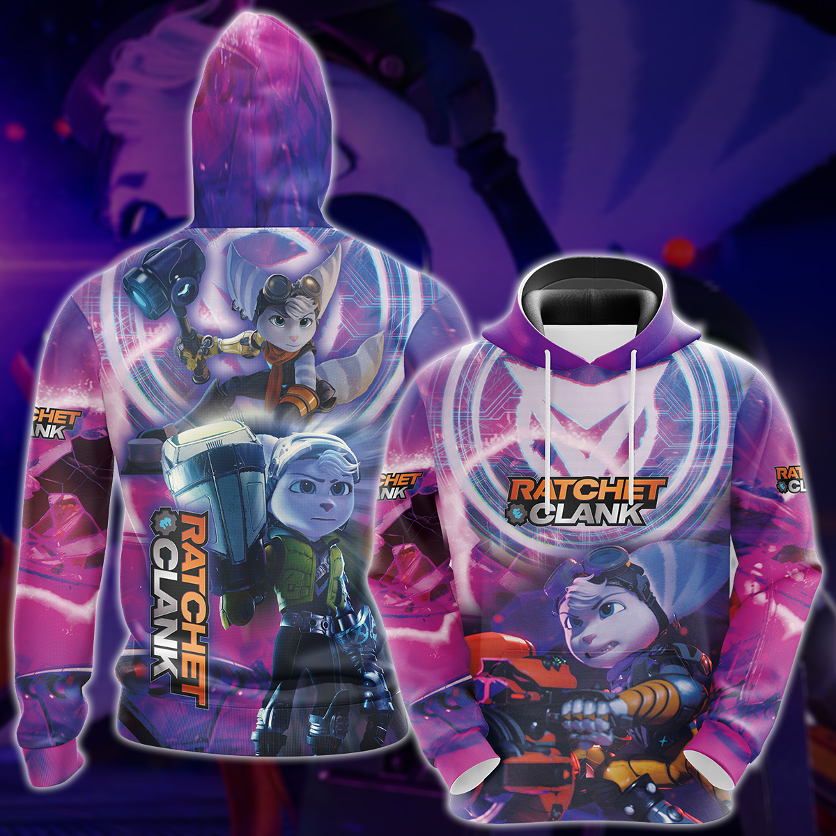 Ratchet & Clank Video Game All Over Printed T-shirt Tank Top Zip Hoodie Pullover Hoodie Hawaiian Shirt Beach Shorts Joggers Hoodie