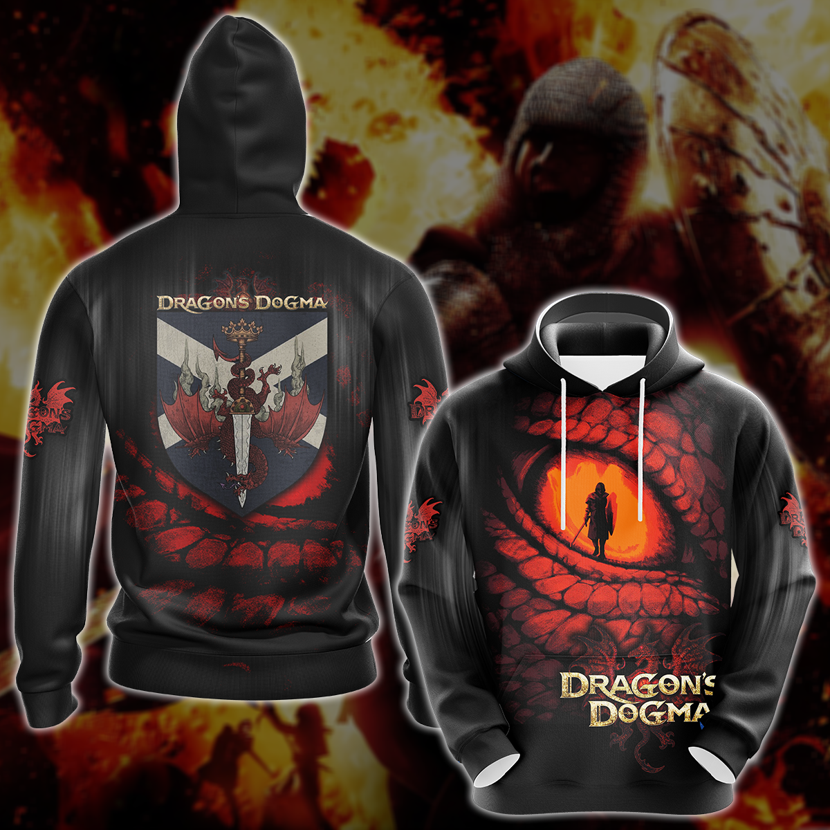 Dragon's Dogma Video Game 3D All Over Printed T-shirt Tank Top Zip Hoodie Pullover Hoodie Hawaiian Shirt Beach Shorts Jogger Hoodie