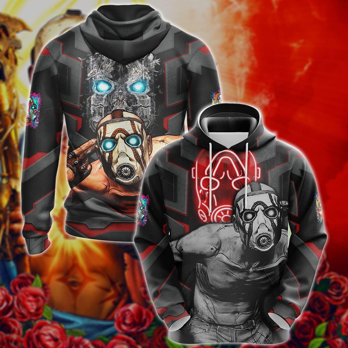Borderlands Video Game 3D All Over Print T-shirt Tank Top Zip Hoodie Pullover Hoodie Hawaiian Shirt Beach Shorts Jogger Hoodie