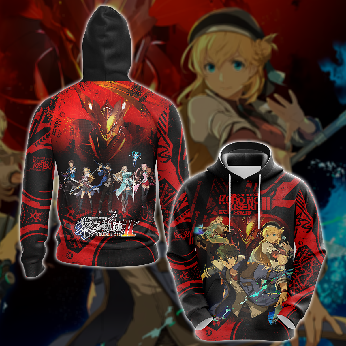 The Legend of Heroes: Kuro no Kiseki II – Crimson Sin Video Game 3D All Over Printed T-shirt Tank Top Zip Hoodie Pullover Hoodie Hawaiian Shirt Beach Shorts Jogger Hoodie