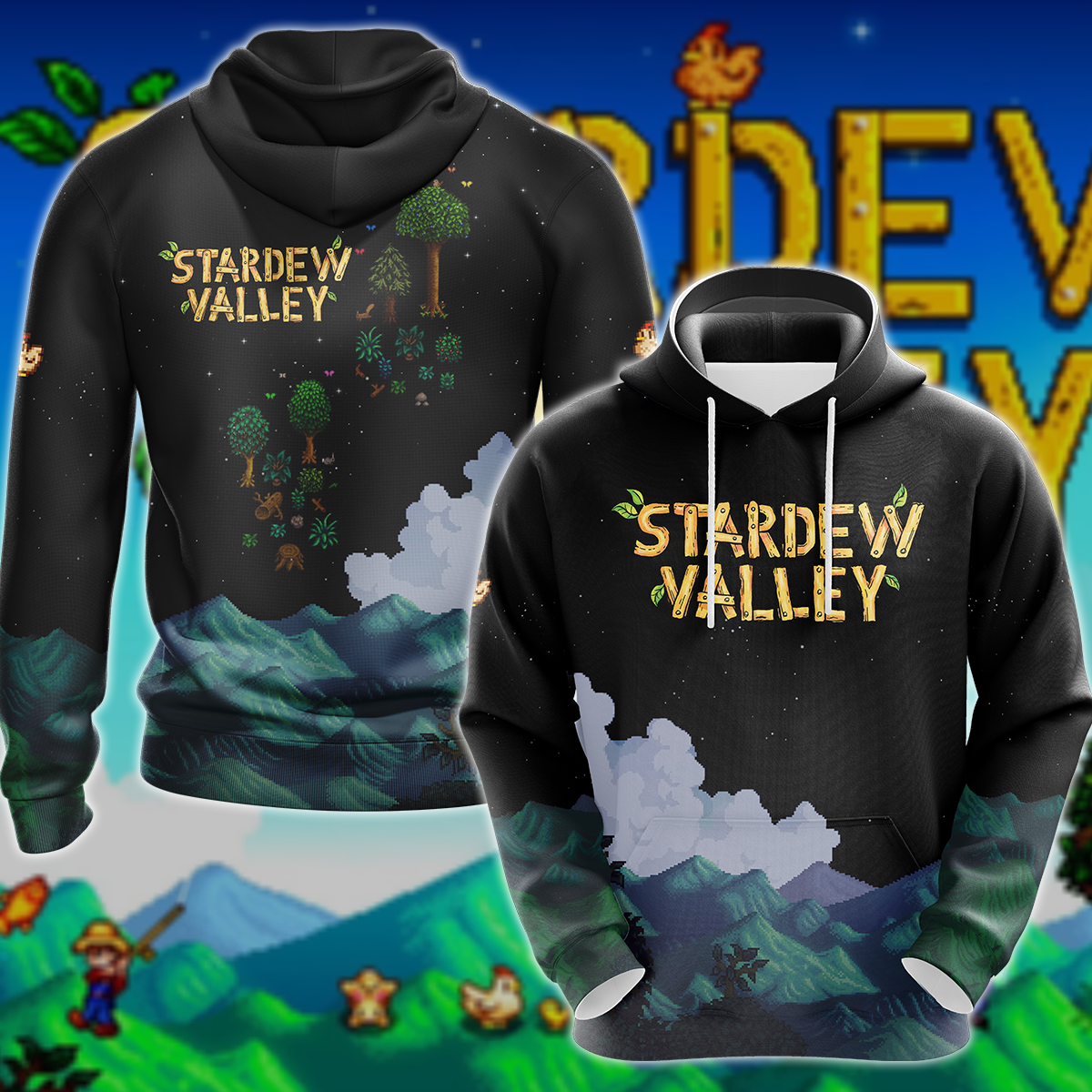 Stardew Valley Video Game 3D All Over Print T-shirt Tank Top Zip Hoodie Pullover Hoodie Hawaiian Shirt Beach Shorts Jogger Hoodie