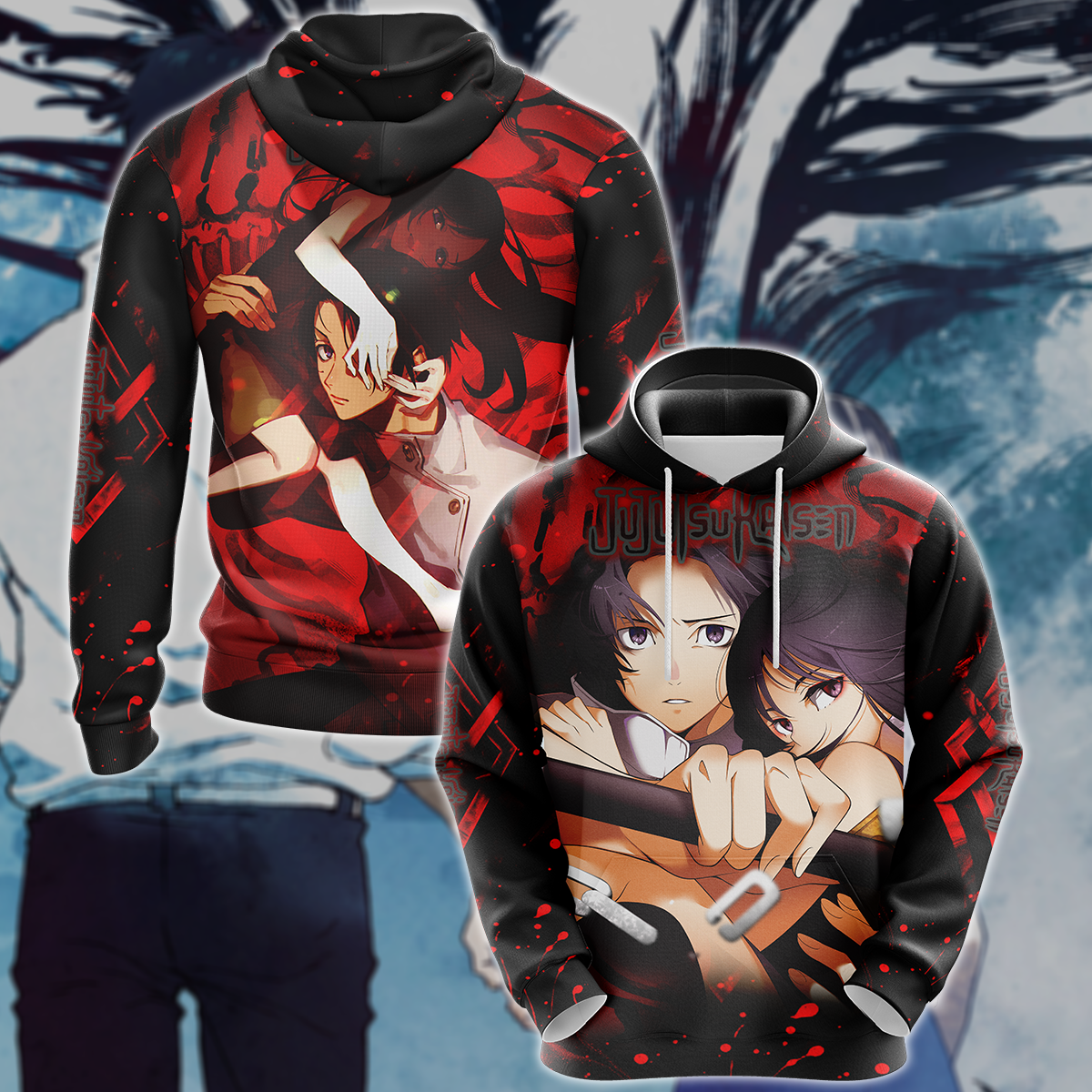 Jujutsu Kaisen Yuta & Rika Human Form 3D All Over Print T-shirt Tank Top Zip Hoodie Pullover Hoodie Hawaiian Shirt Beach Shorts Jogger Hoodie