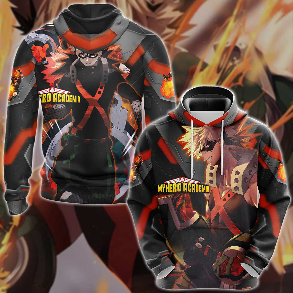 My Hero Academia Bakugou 3D All Over Print T-shirt Tank Top Zip Hoodie Pullover Hoodie Hawaiian Shirt Beach Shorts Jogger Hoodie