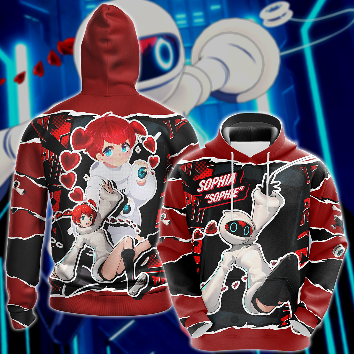Persona 5 Strikers Sophia Video Game 3D All Over Print T-shirt Tank Top Zip Hoodie Pullover Hoodie Hawaiian Shirt Beach Shorts Jogger Hoodie