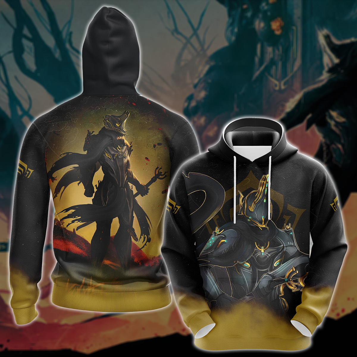 Warframe Video Game All Over Printed T-shirt Tank Top Zip Hoodie Pullover Hoodie Hawaiian Shirt Beach Shorts Joggers Hoodie