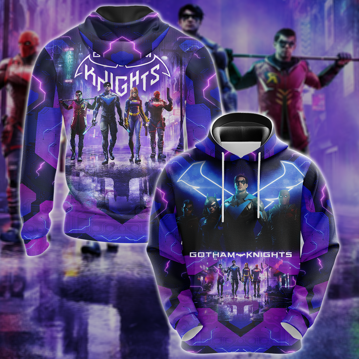 Gotham Knights 2022 Video Game 3D All Over Print T-shirt Tank Top Zip Hoodie Pullover Hoodie Hawaiian Shirt Beach Shorts Jogger Hoodie