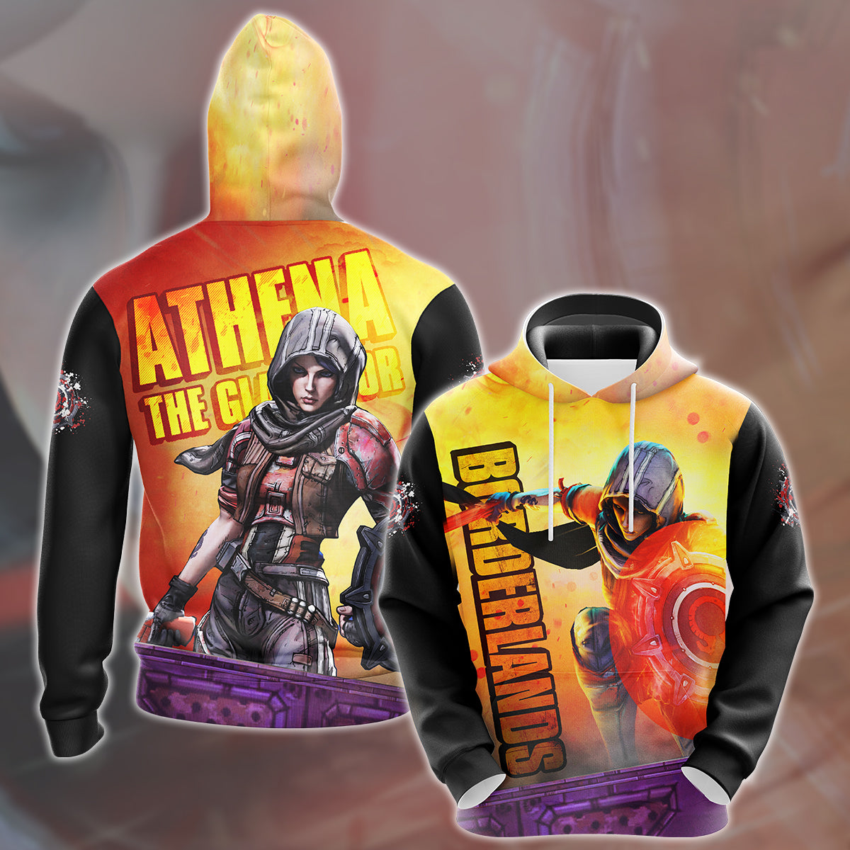 Borderlands Athena Video Game All Over Printed T-shirt Tank Top Zip Hoodie Pullover Hoodie Hawaiian Shirt Beach Shorts Joggers Hoodie