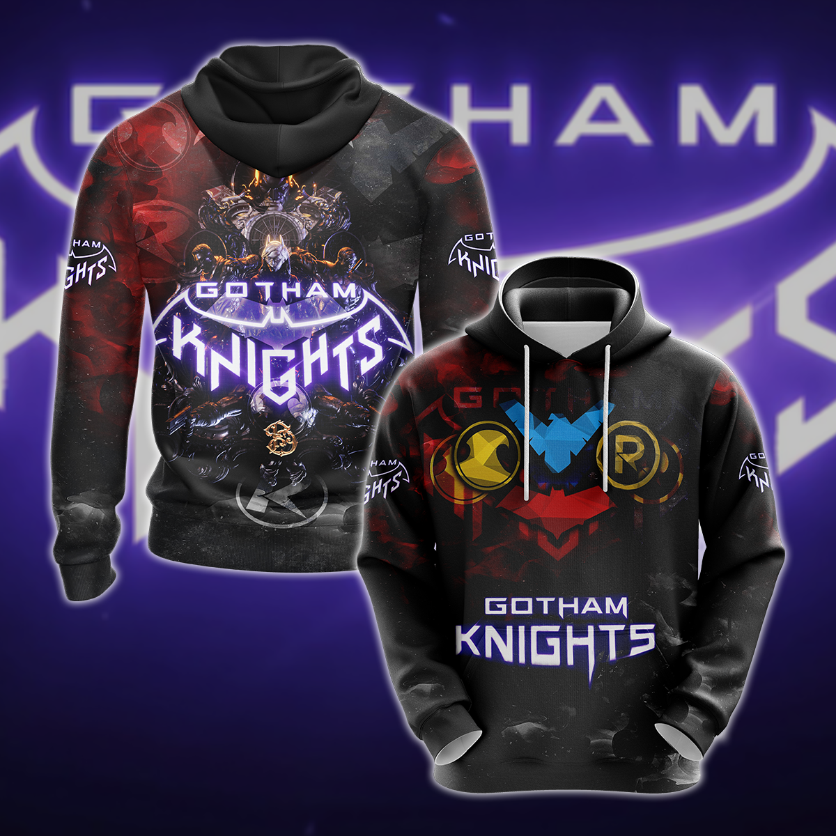 Gotham Knights 3D All Over Print T-shirt Tank Top Zip Hoodie Pullover Hoodie Hawaiian Shirt Beach Shorts Jogger Hoodie